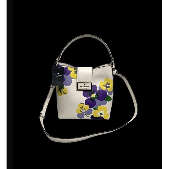 Kate Spade Reegan Pansies Printed Bucket Bag/crossbody - Picture 1 of 4
